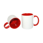 Mug bicolore blanc et rouge à sublimer