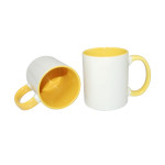 Mug bicolore blanc et jaune à sublimer