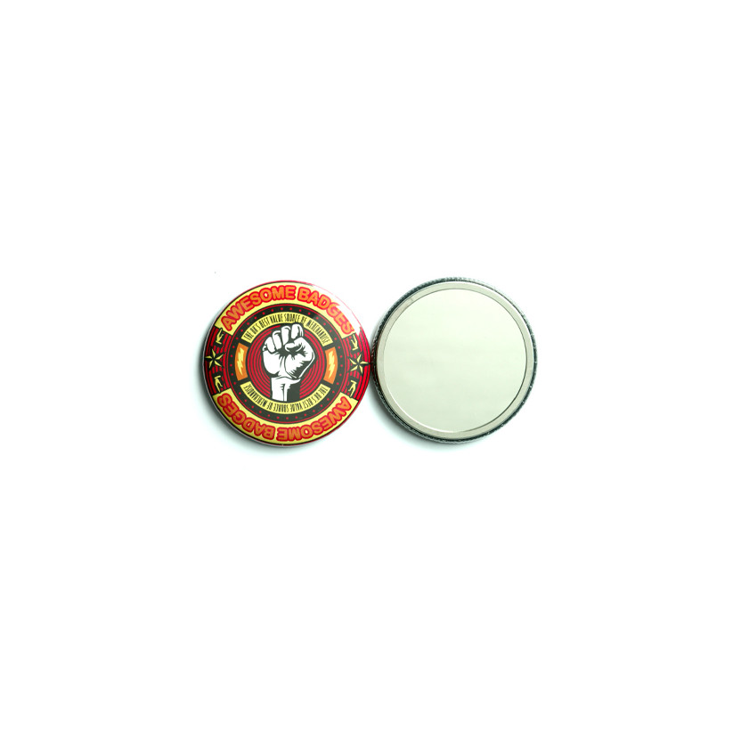 100 badges miroir 50mm