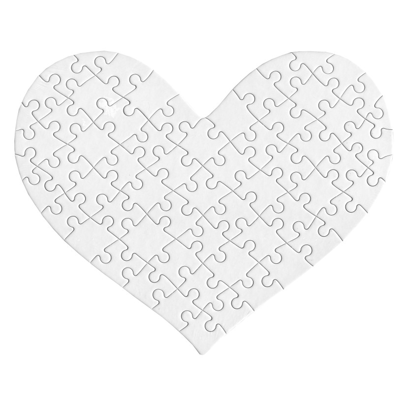 10 Puzzles Vierges Coeurs Sublimables 63 Pièces