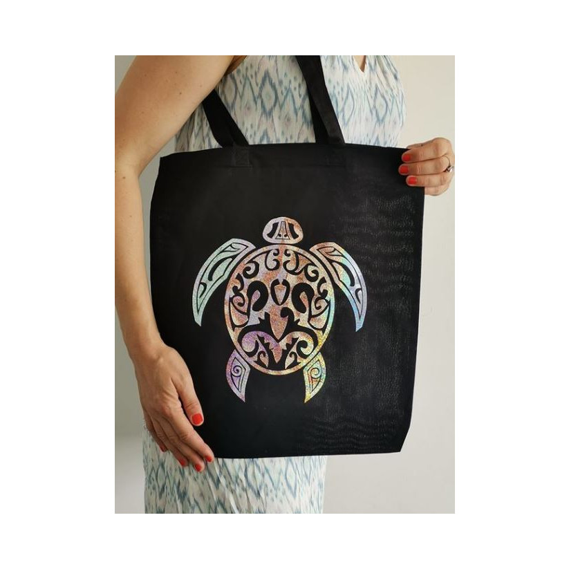 Sac en coton noir personnalisable