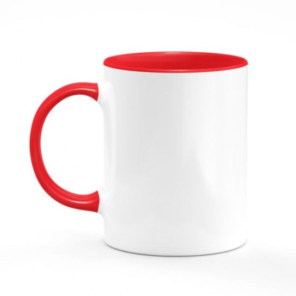 12 Mugs bicolores avec intérieur et poignée rouge - ABBA