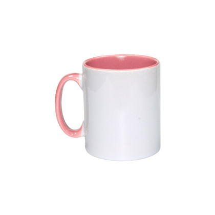 12 Mugs bicolores intérieur et poignée Rose - ABBA