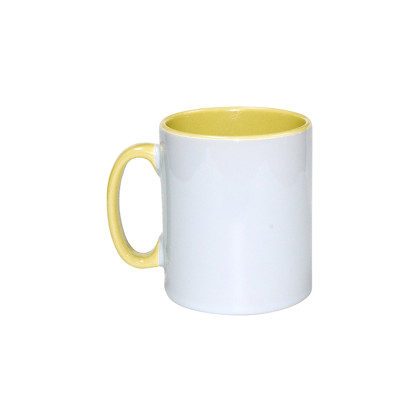 12 Mugs bicolores intérieur et poignée Jaune - ABBA