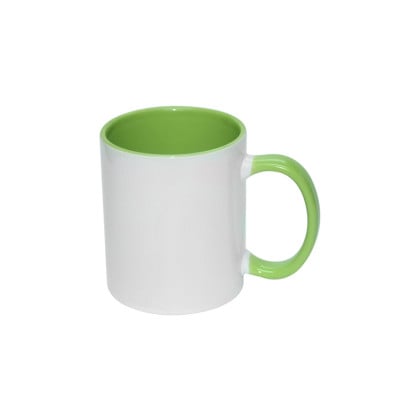 12 Mugs bicolores avec intérieur et poignée Vert Clair - ABBA