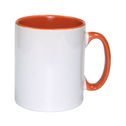 12 Mugs bicolores avec intérieur et poignée Orange - ABBA