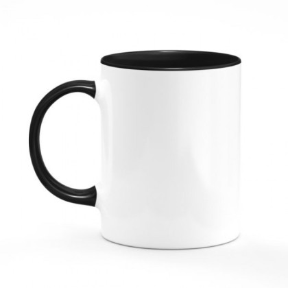 12 Mugs bicolores avec intérieur et poignée noir - ABBA