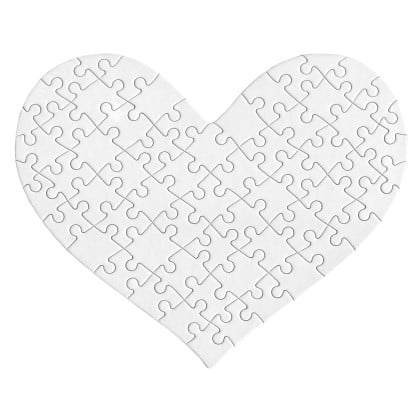 10 Puzzles Vierges Cœurs Sublimables 63 Pièces