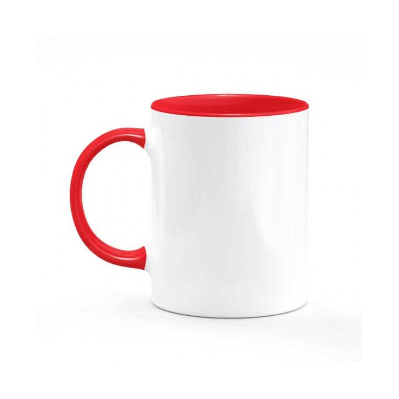 Mug bicolore blanc et rouge à personnaliser