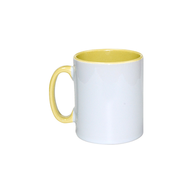 Mug bicolore blanc et jaune à sublimer