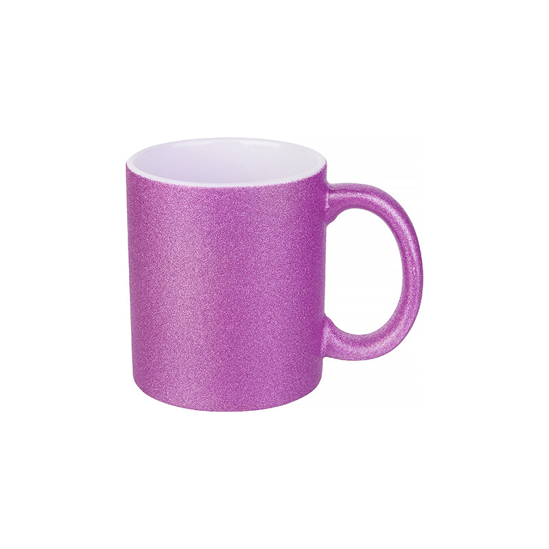Mug pailleté violet à personnaliser