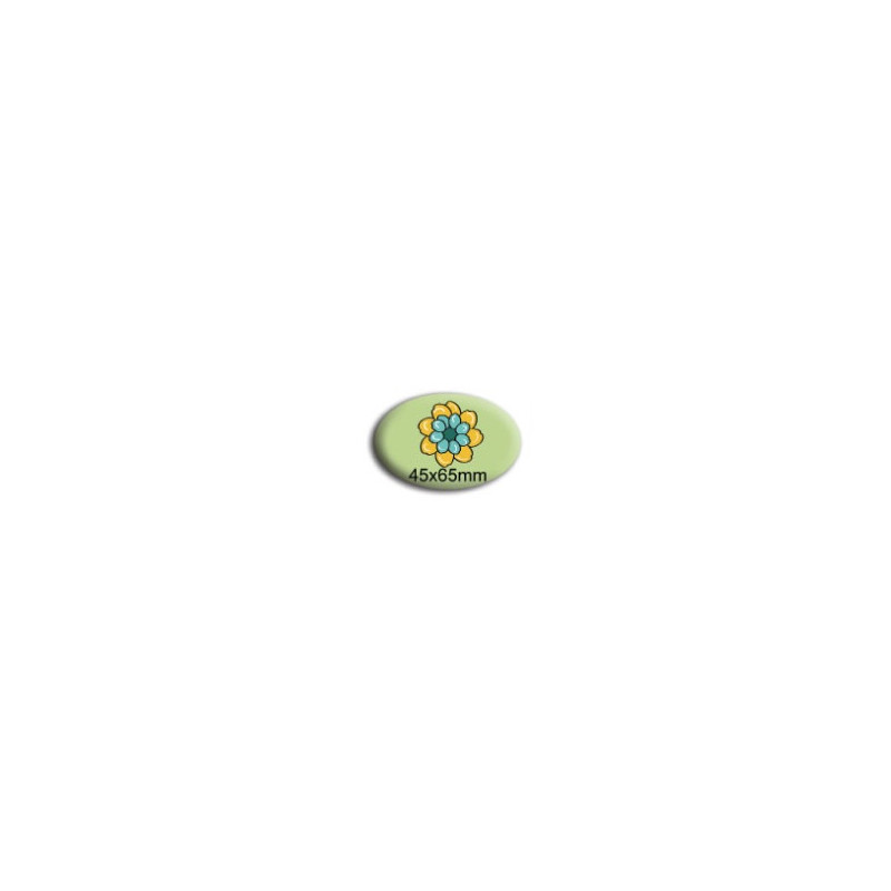 100 badges magnétiques ovales 65mm x 45 mm