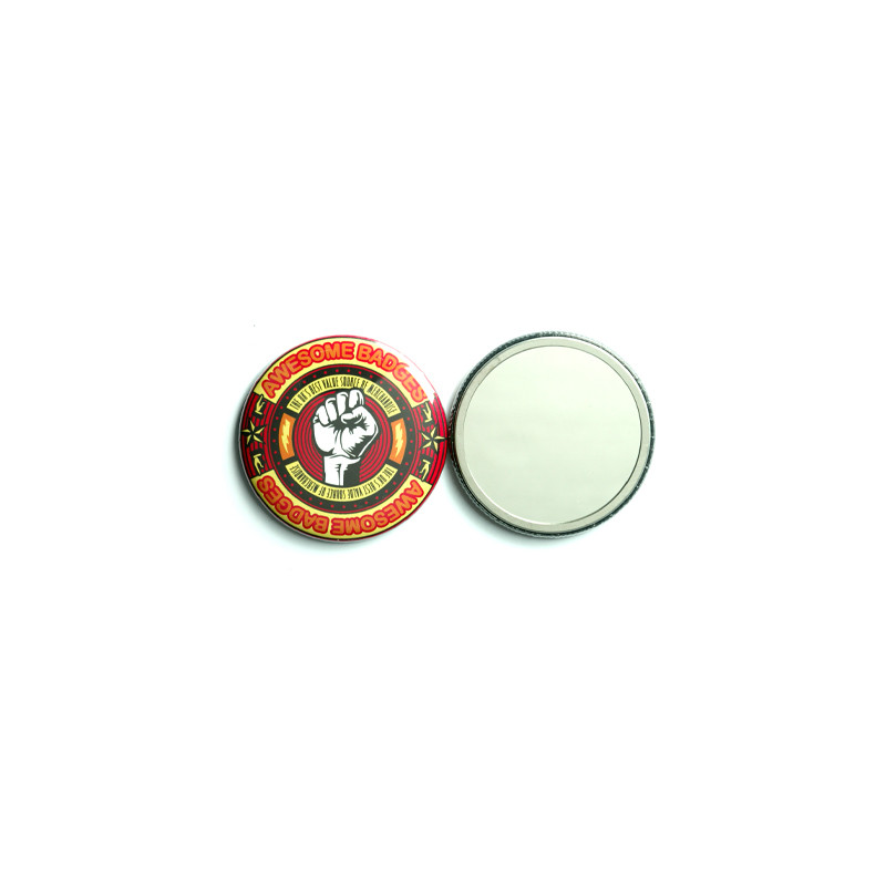 100 badges miroir 50mm