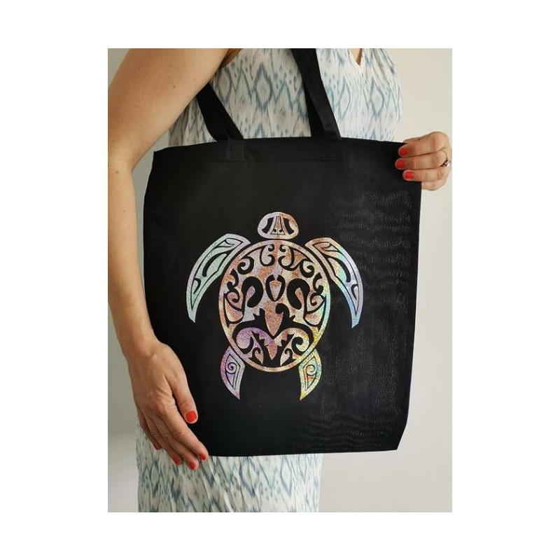 Sac en coton noir personnalisable