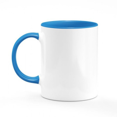 12 Mugs bicolores intérieur et poignée Bleu Ciel - ABBA