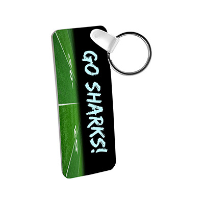 10 Porte clés rectangulaires aluminium double face - petit modèle