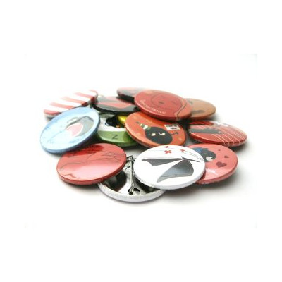 100 Badges Vierges 75mm avec épingle