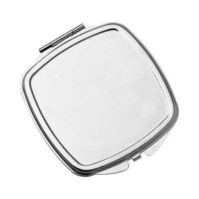 1 Miroir de Poche carré aux bords arrondis en Métal